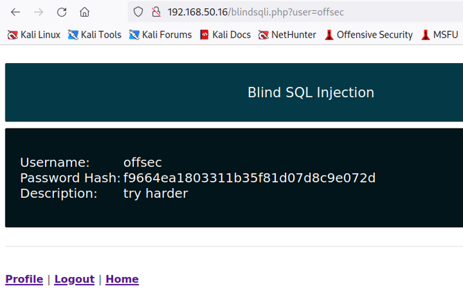 sqli offsec 1