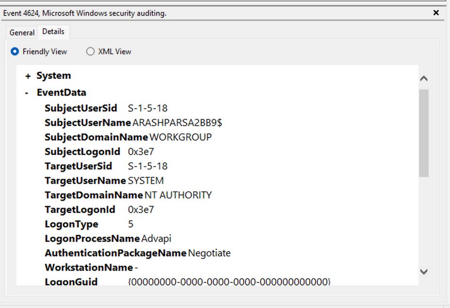 windows event logs 10